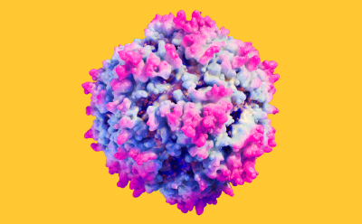 Viral-based Therapies Drawing of a virus.