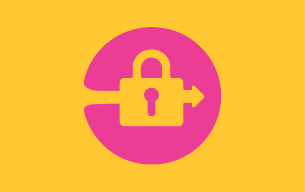 A graphic of a yellow lock with an arrow pointing to the right, set inside a blue circle on a yellow background. A graphic of a yellow lock with an arrow pointing to the right, set inside a blue circle on a yellow background.