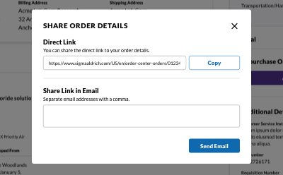 Share order details 注文詳細共有のスクリーンショット